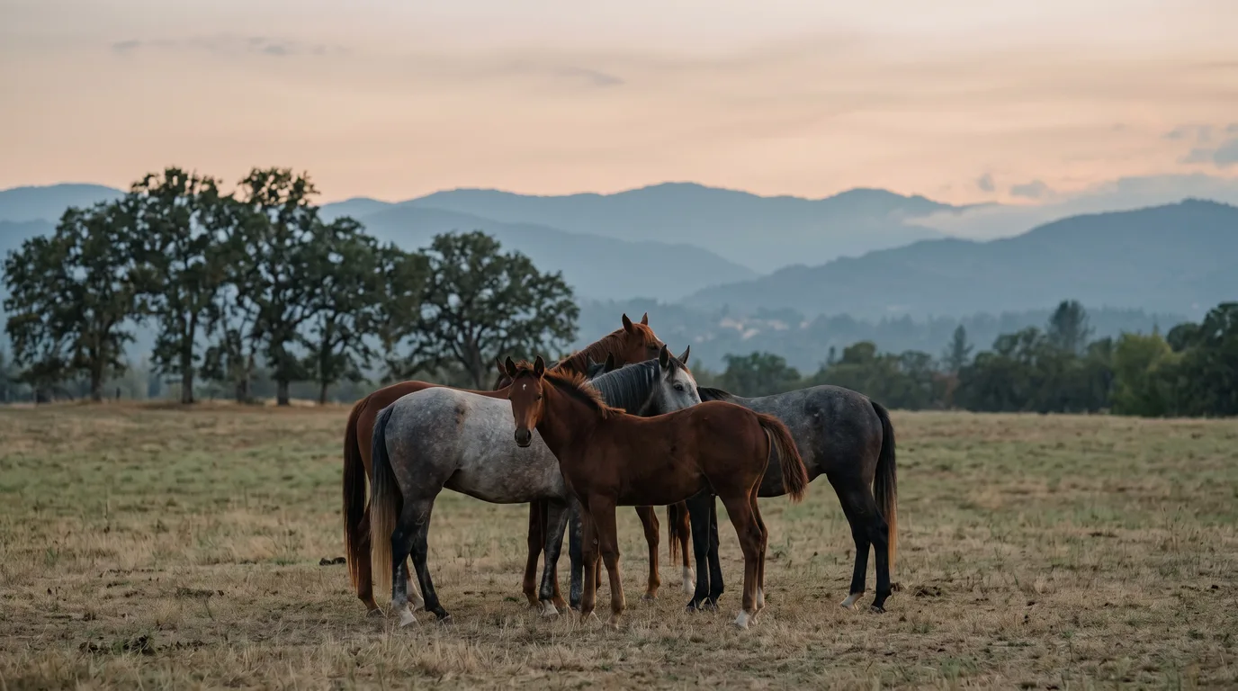 Chevaux en liberté, Écurie de l'Olagnat, Drôme
